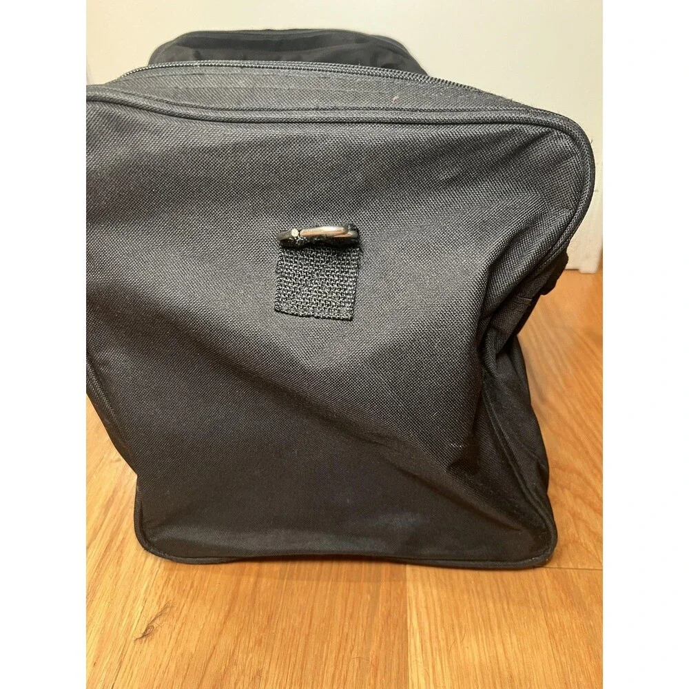 Charlie Sports Black Duffel Bag Gym Travel Bag Multiple Pockets 18x9 Inches